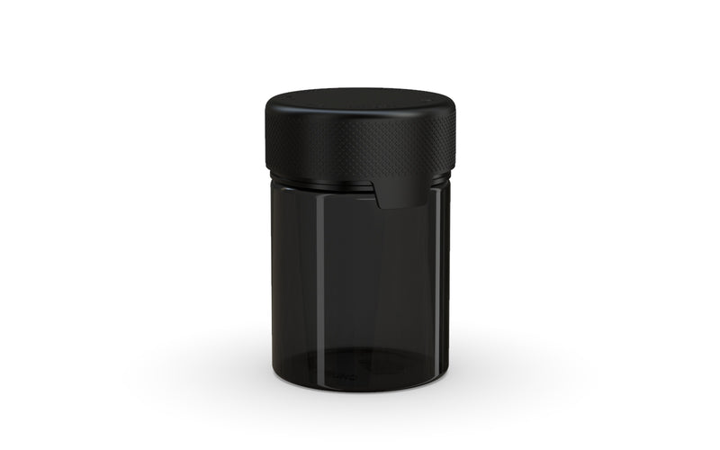 120CC/4FL.OZ/120ML Aviator CR - Container With Inner Seal & Tamper - Translucent Black With Opaque Black Lid - Copackr.com