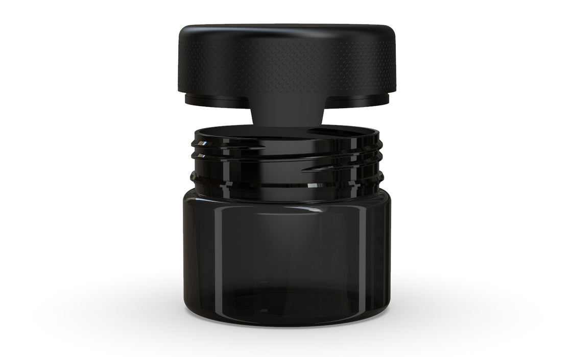 300CC/10FL.OZ/300ML Aviator CR - XL Container With Inner Seal & Tamper - Translucent Black With Opaque Black Lid