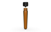 Aviator CR - Tube 100MM with Inner Seal & Tamper - Translucent Amber with Opaque Black Lid - Copackr.com