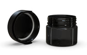 300CC/10FL.OZ/300ML Aviator CR - XL Container With Inner Seal & Tamper - Translucent Black With Opaque Black Lid - Copackr.com