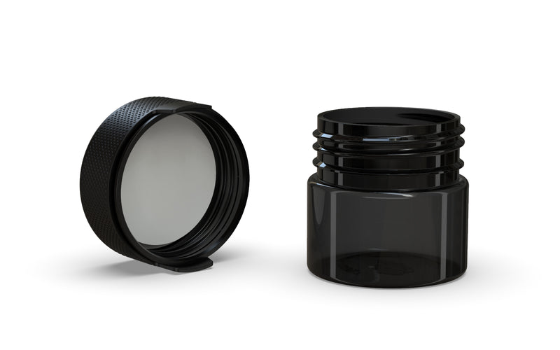 60CC/2FL.OZ/60ML Aviator CR - Container With Inner Seal & Tamper - Translucent Black With Opaque Black Lid - Copackr.com