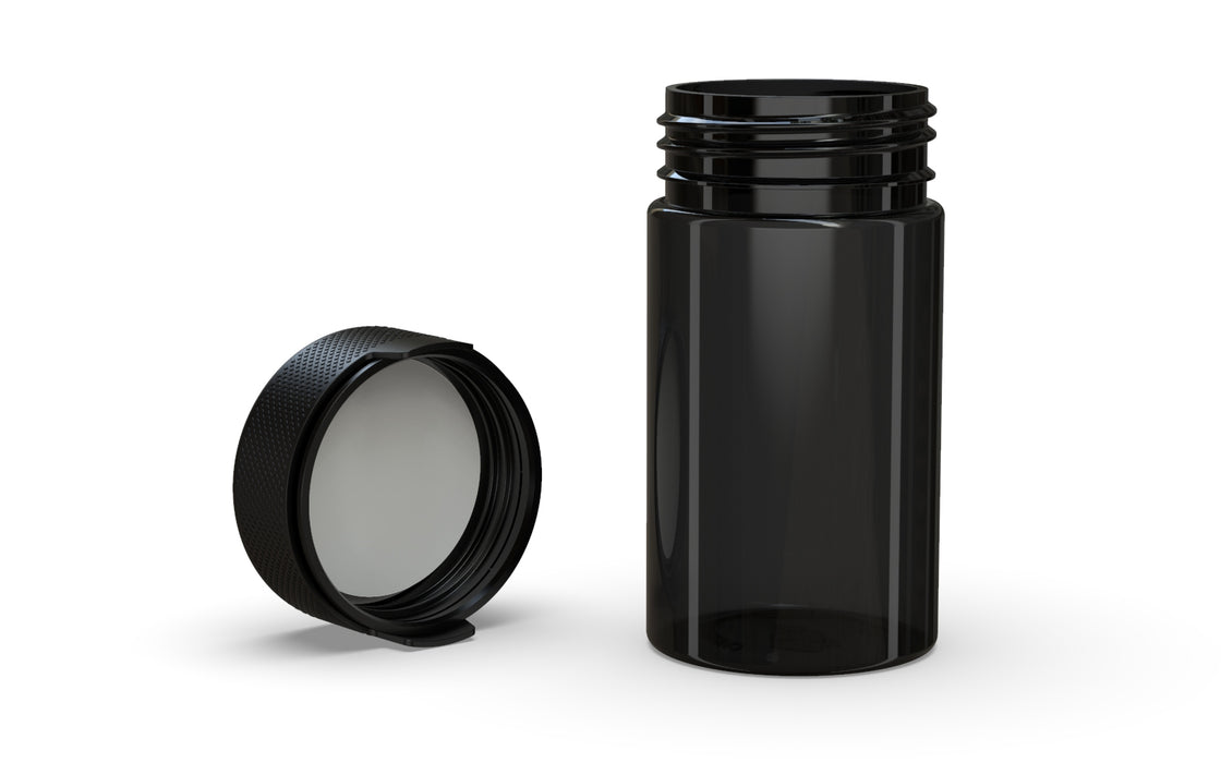 150CC/5OZ/150ML Aviator CR - Container With Inner Seal & Tamper - Translucent Black With Opaque Black Lid