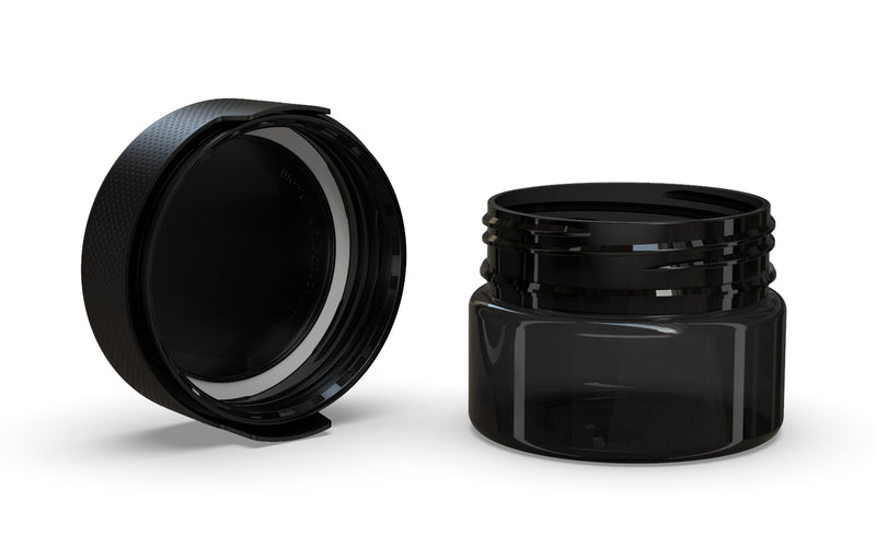220CC/7.5FL.OZ/220ML Aviator CR - XL Container With Inner Seal & Tamper - Translucent Black With Opaque Black Lid - Copackr.com