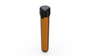 Aviator CR - Tube 120mm with Inner Seal & Tamper - Translucent Amber with Opaque Black Lid - Copackr.com