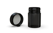 120CC/4FL.OZ/120ML Aviator CR - Container With Inner Seal & Tamper - Translucent Black With Opaque Black Lid - Copackr.com