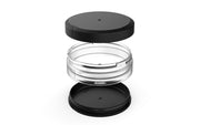 X2 Dual Compartment Pouch Container by Chubby Gorilla® - 40G - Clear Natural with Opaque Black Lid - Copackr.com