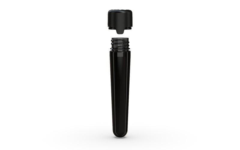 Aviator CR - Tube 100MM with Inner Seal & Tamper - Translucent Black with Opaque Black Lid - Copackr.com