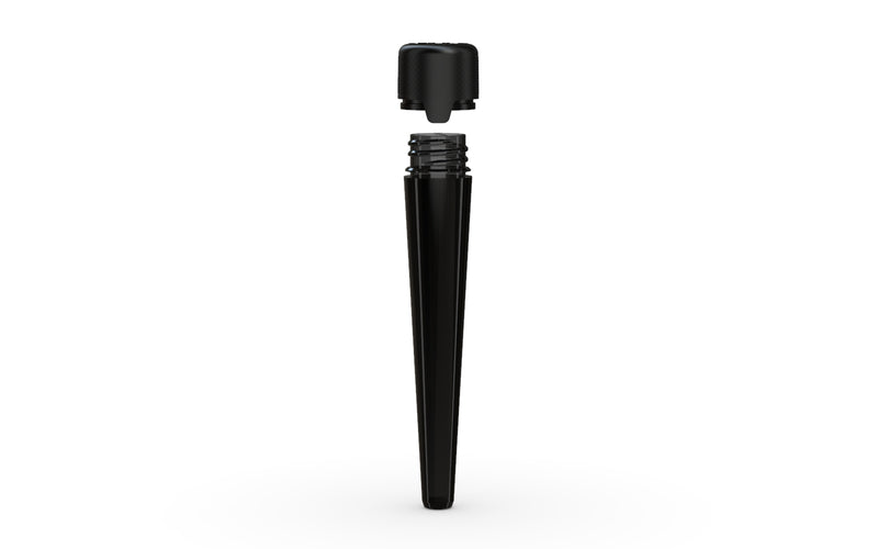 Aviator CR - Tube 113MM with Inner Seal & Tamper - Translucent Black with Opaque Black Lid - Copackr.com