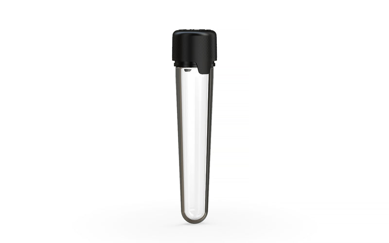 Aviator CR - Tube 100MM with Inner Seal & Tamper - Clear Natural (Transparent) with Opaque Black Lid - Copackr.com
