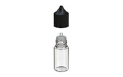 Chubby Gorilla - 30ML Stubby Unicorn Bottle - Clear Bottle / Black Cap - V3 - With Reducer Tip - Copackr.com