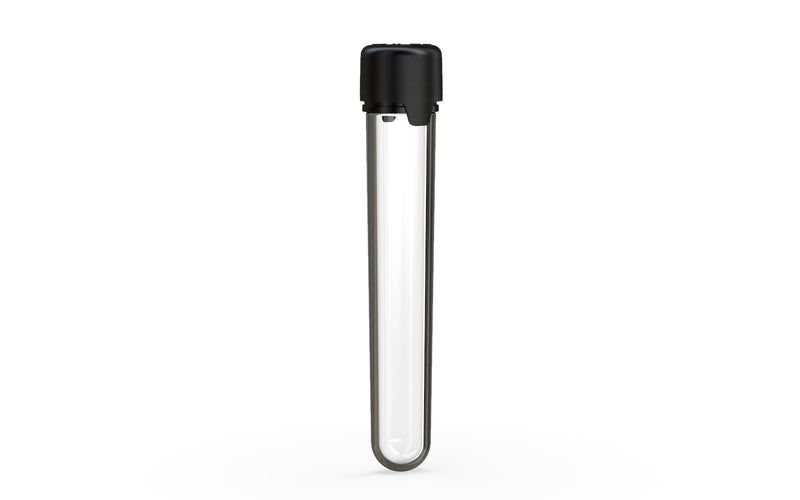 Aviator CR - Tube 120MM with Inner Seal & Tamper - Clear Natural (Transparent) with Opaque Black Lid - Copackr.com