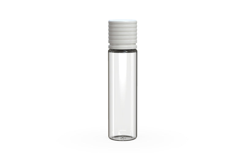 Chubby Gorilla Spiral CR 20ML unicorn bottle, clear natural bottle with opaque white child-resistant cap