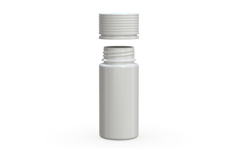 Chubby Gorilla Spiral CR 100ML unicorn bottle, opaque white bottle with opaque white child-resistant cap, cap detail