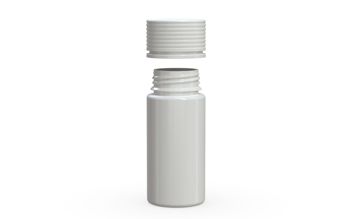 Chubby Gorilla Spiral CR 100ML unicorn bottle, opaque white bottle with opaque white child-resistant cap, cap detail