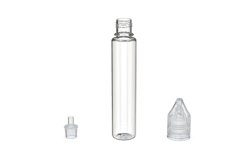 Chubby Gorilla - 30ML Unicorn Bottle - Clear Bottle / Clear Cap - V3 - With Reducer Tip - Copackr.com