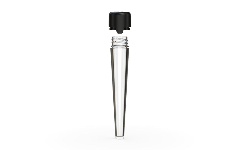 Aviator CR - Tube 113MM with Inner Seal & Tamper - Clear Natural Transparent with Opaque Black Lid - Copackr.com