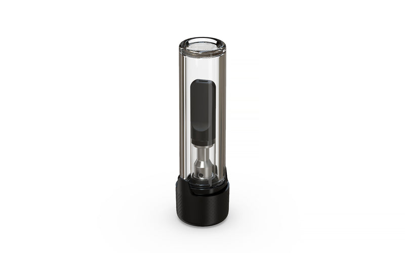 510 Cartridge Aviator CR Container Flat Top - Clear Natural With Opaque Black Lid - Copackr.com