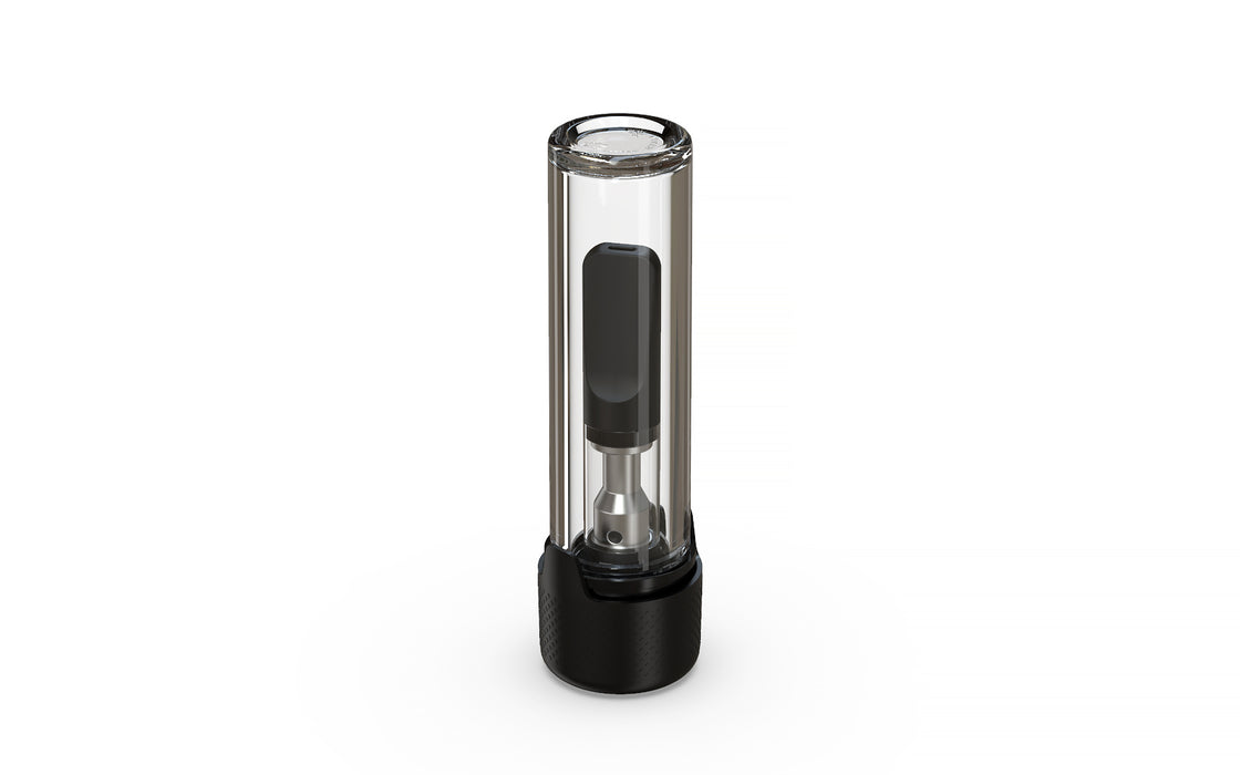 510 Cartridge Aviator CR Container Flat Top - Container With Inner Seal & Tamper - Clear Natural With Opaque Black Lid