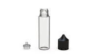 Chubby Gorilla 60ML Unicorn Bottle - Clear Bottle / Black Cap - V3 - With Reducer Tip - Copackr.com