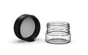 30CC/1FL.OZ/30ML Aviator CR - Container With Inner Seal & Tamper - Clear Natural With Opaque Black Lid - Copackr.com