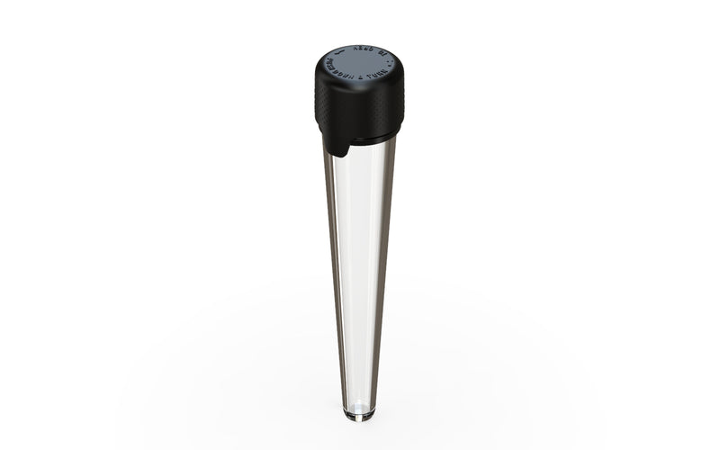 Aviator CR - Tube 113MM with Inner Seal & Tamper - Clear Natural Transparent with Opaque Black Lid - Copackr.com