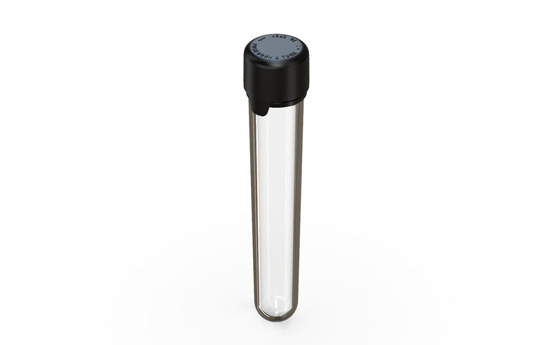 Aviator CR - Tube 120MM with Inner Seal & Tamper - Clear Natural (Transparent) with Opaque Black Lid - Copackr.com