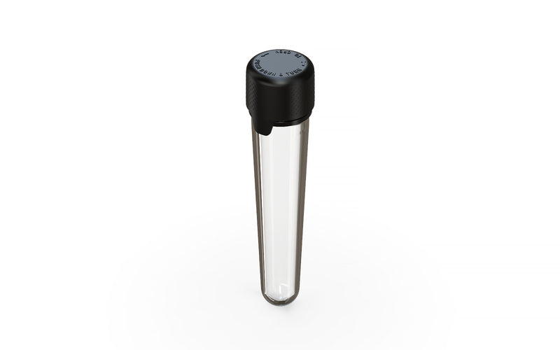 Aviator CR - Tube 100MM with Inner Seal & Tamper - Clear Natural (Transparent) with Opaque Black Lid - Copackr.com