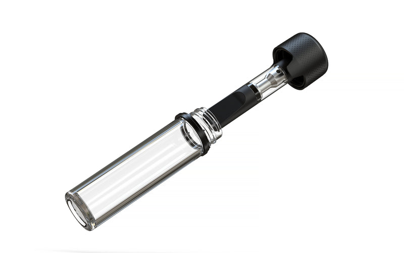 510 Cartridge Aviator CR Container Flat Top - Clear Natural With Opaque Black Lid - Copackr.com