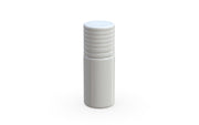 Chubby Gorilla Spiral CR 10ML unicorn bottle, opaque white bottle with opaque white child-resistant cap, side view