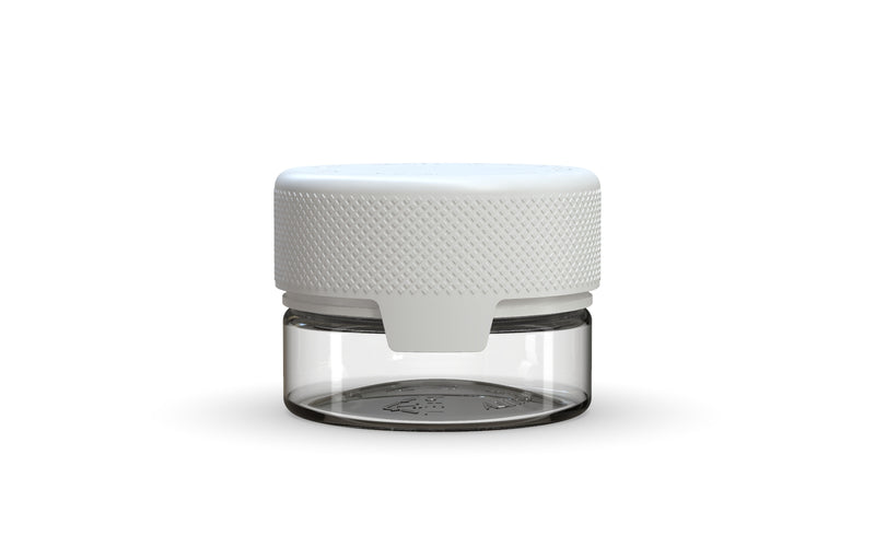 30CC/1FL.OZ/30ML Aviator CR - Container With Inner Seal & Tamper - Clear Natural With Opaque White Lid - Copackr.com