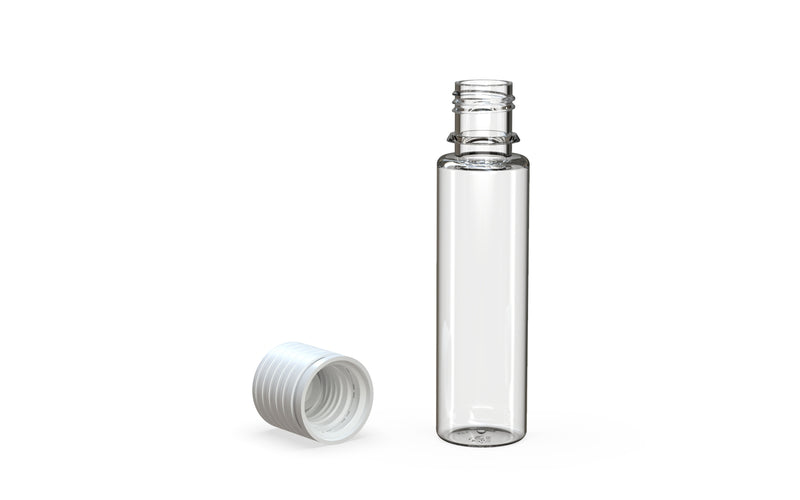 Chubby Gorilla Spiral CR 20ML unicorn bottle, clear natural bottle with opaque white child-resistant cap, multiple units