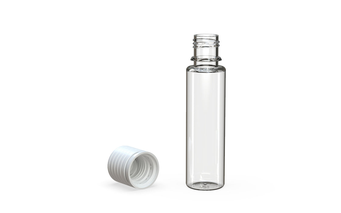 Chubby Gorilla Spiral CR 20ML unicorn bottle, clear natural bottle with opaque white child-resistant cap, multiple units