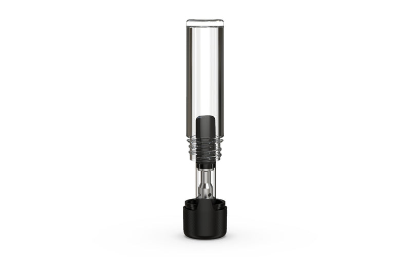 510 Cartridge Aviator CR Container Flat Top - Clear Natural With Opaque Black Lid - Copackr.com