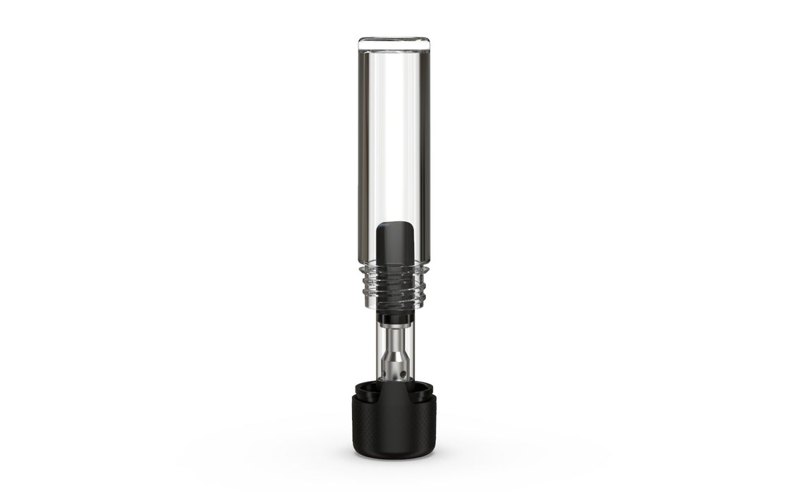 510 Cartridge Aviator CR Container Flat Top - Container With Inner Seal & Tamper - Clear Natural With Opaque Black Lid