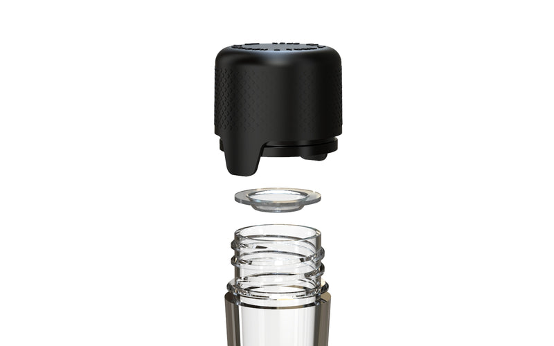 Aviator CR - Tube 113MM with Inner Seal & Tamper - Clear Natural Transparent with Opaque Black Lid - Copackr.com