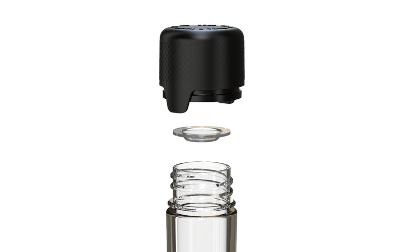 Aviator CR - Tube 120MM with Inner Seal & Tamper - Clear Natural (Transparent) with Opaque Black Lid - Copackr.com