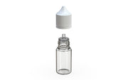 Chubby Gorilla - 30ML Stubby Unicorn Bottle - Clear Bottle / White Cap - V3 - With Reducer Tip - Copackr.com
