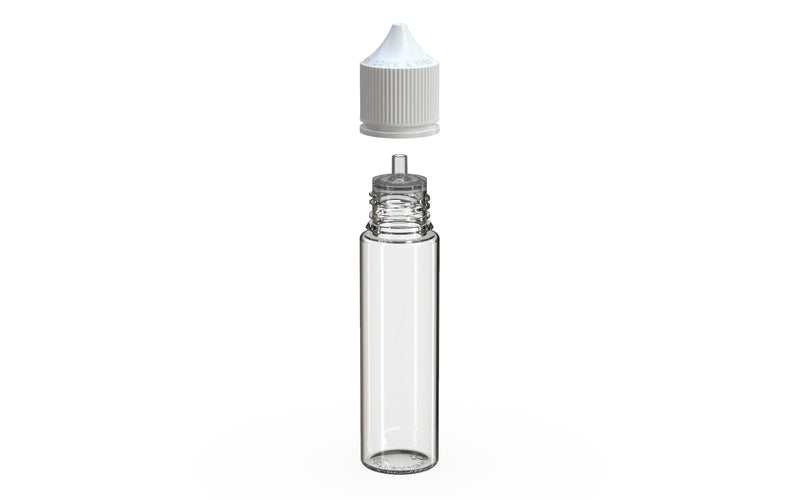Chubby Gorilla - 60ML Unicorn Bottle - Clear Bottle / White Cap - V3 - With Reducer Tip - Copackr.com