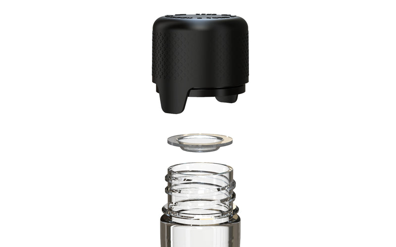 Aviator CR - Tube 100MM with Inner Seal & Tamper - Clear Natural (Transparent) with Opaque Black Lid - Copackr.com