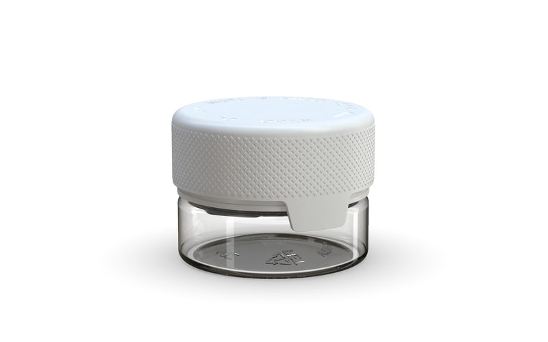30CC/1FL.OZ/30ML Aviator CR - Container With Inner Seal & Tamper - Clear Natural With Opaque White Lid - Copackr.com