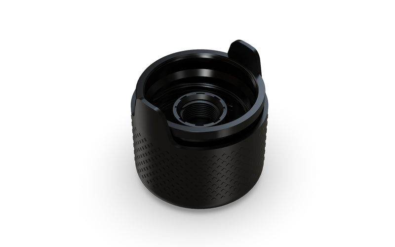 510 Cartridge Aviator CR Container Flat Top - Clear Natural With Opaque Black Lid - Copackr.com