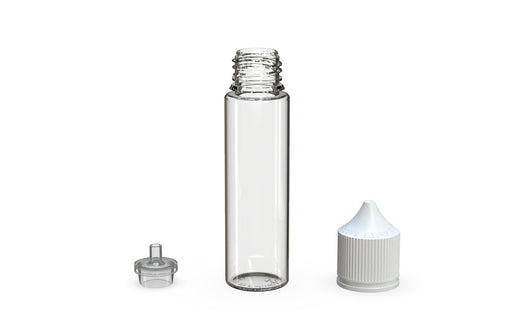Chubby Gorilla - 60ML Unicorn Bottle - Clear Bottle / White Cap - V3 - With Reducer Tip - Copackr.com