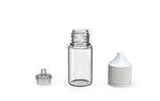 Chubby Gorilla - 30ML Stubby Unicorn Bottle - Clear Bottle / White Cap - V3 - With Reducer Tip - Copackr.com