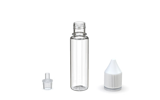 Chubby Gorilla - 20ML Unicorn Bottle - Clear Bottle / White Cap - V3 - With Reducer Tip - Copackr.com