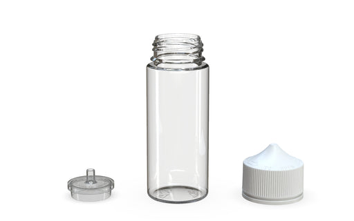Chubby Gorilla - 120ML Unicorn Bottle - Clear Bottle / White Cap - V3 - With Reducer Tip - Copackr.com