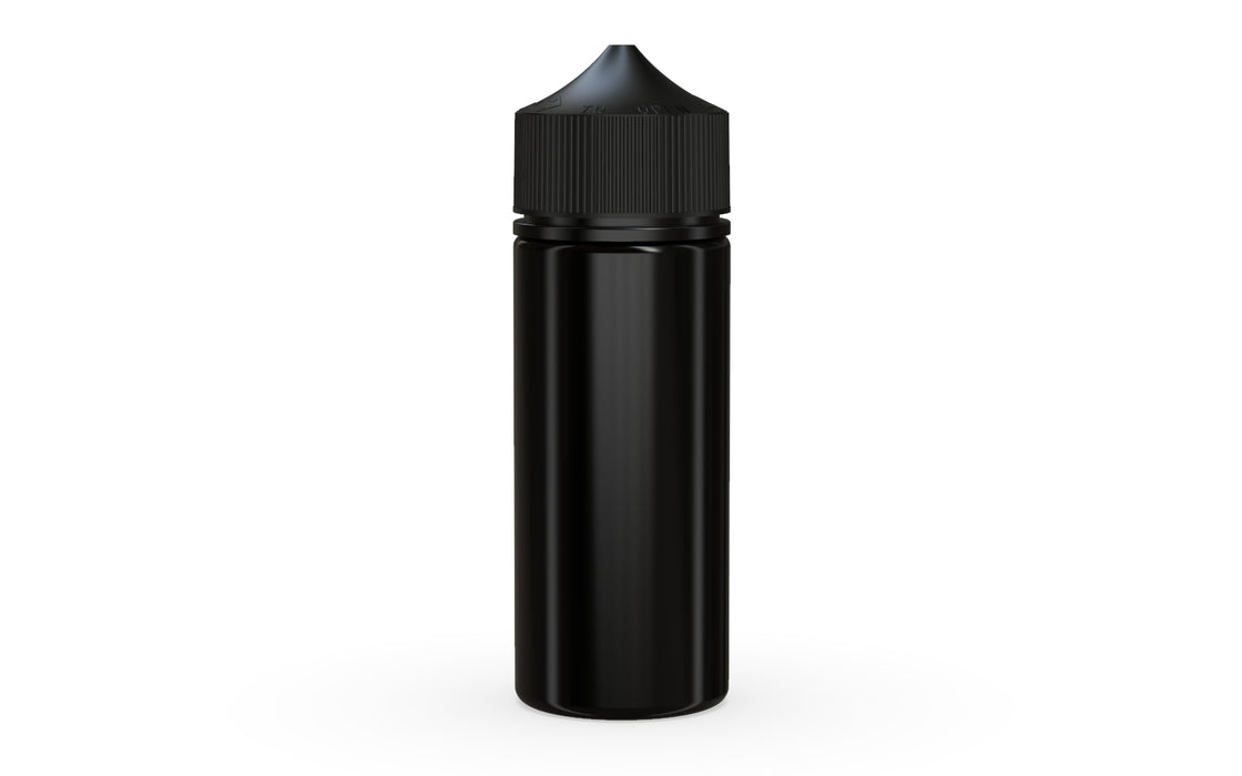 Chubby Gorilla Unicorn 120ml bottle, solid opaque black, front view