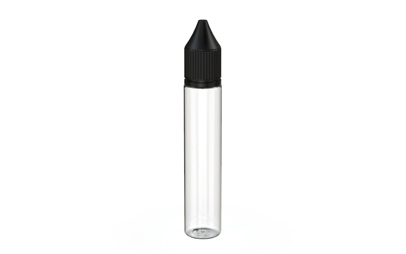 Chubby Gorilla - 30ML Unicorn Bottle - Clear Bottle / Black Cap - V3 - With Reducer Tip - Copackr.com