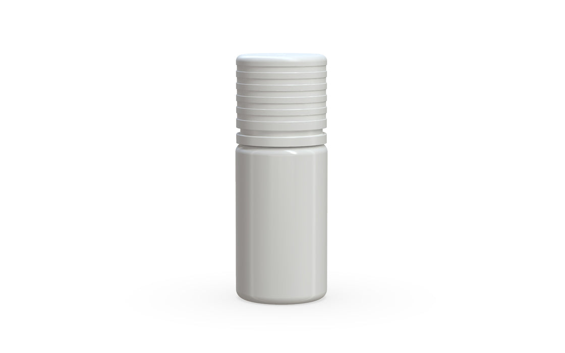 Chubby Gorilla Spiral CR 10ML unicorn bottle, opaque white bottle with opaque white child-resistant cap