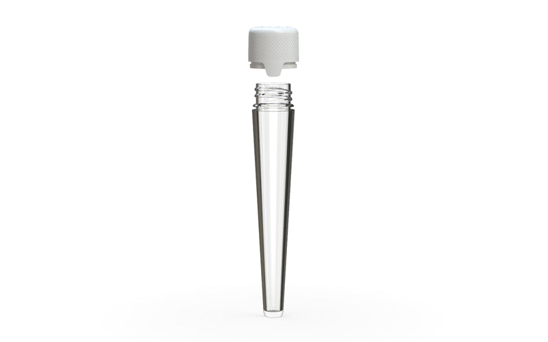 Aviator CR - Tube 113MM with Inner Seal & Tamper - Clear Natural Transparent with Opaque White Lid - Copackr.com