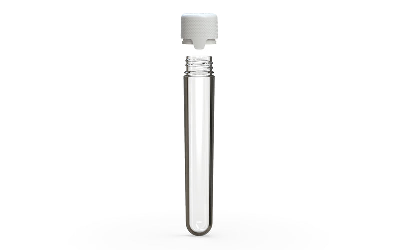 Aviator CR - Tube 120MM with Inner Seal & Tamper - Clear Natural (Transparent) with Opaque White Lid - Copackr.com